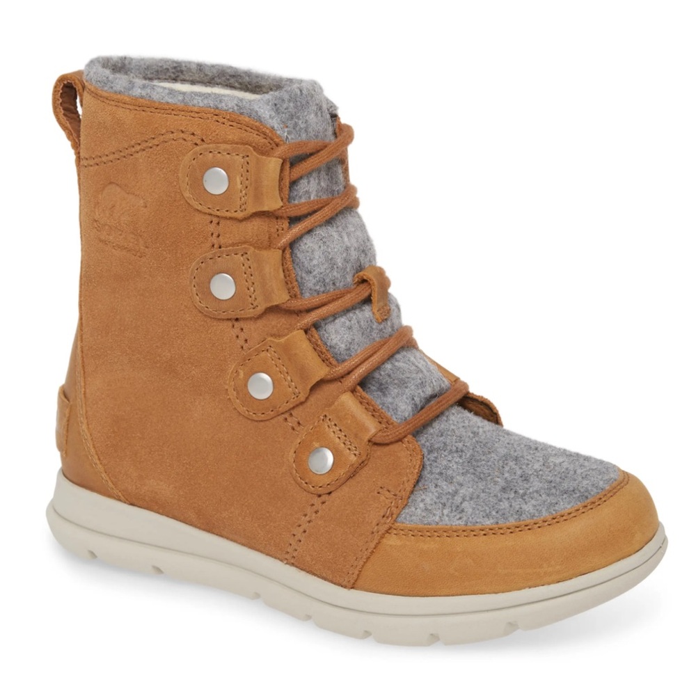 SOREL Explorer Joan Waterproof with Faux Fur Boots - Camel Brown NWT